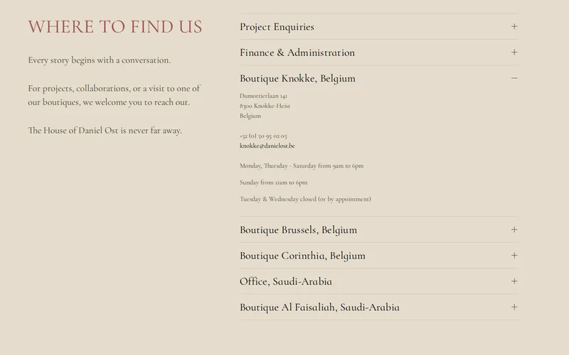 Website screenshot of Daniel Ost