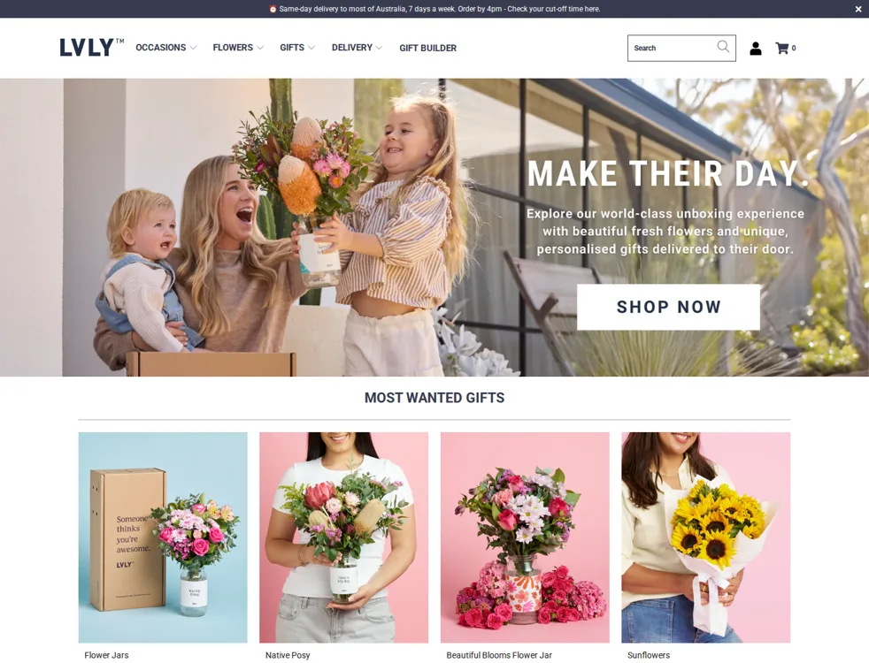 Website screenshot of LVLY
