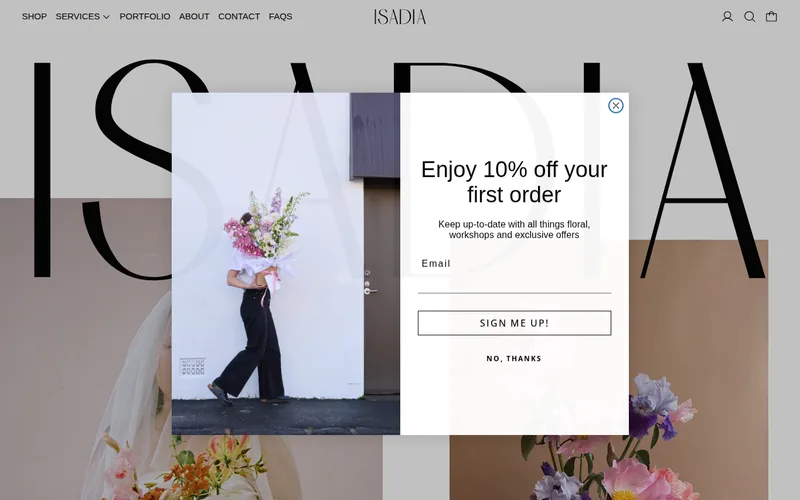 Website screenshot of Isadia